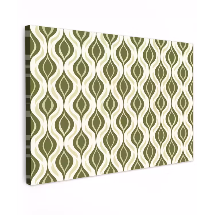 Canvas schilderij - Patroon - Retro - Groen — 1