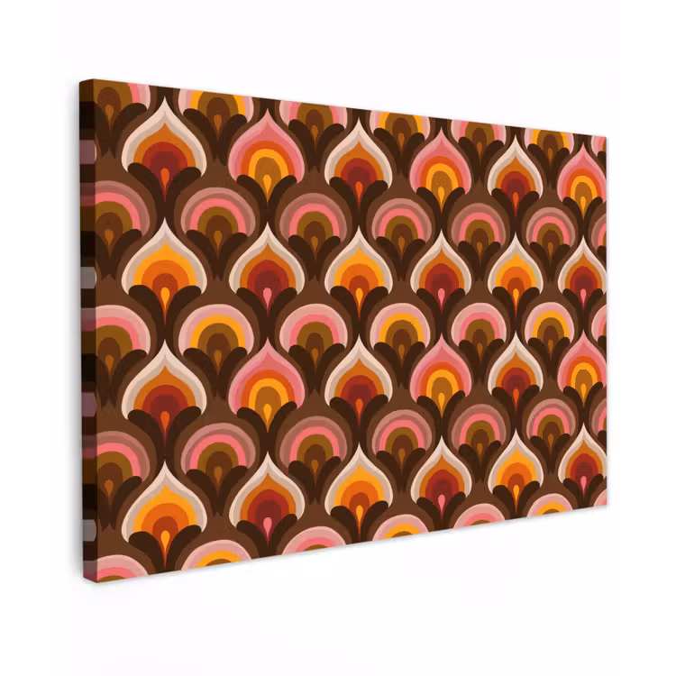 Canvas schilderij - Patroon - Retro - Kleurrijk — 1