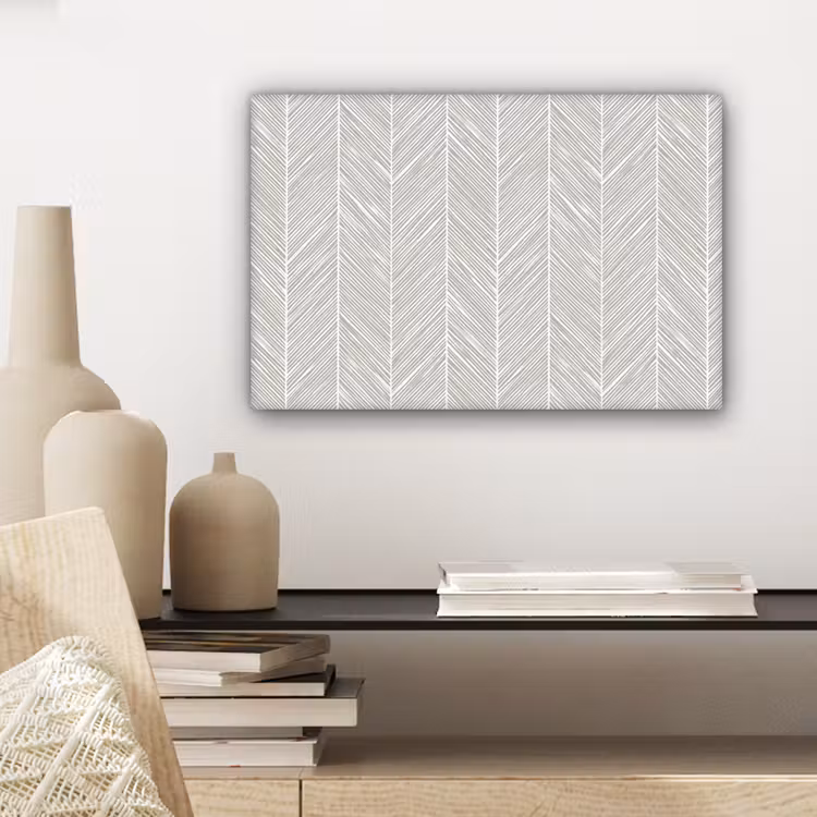 Canvas schilderij - Klassiek - Visgraat - Grijs — 5