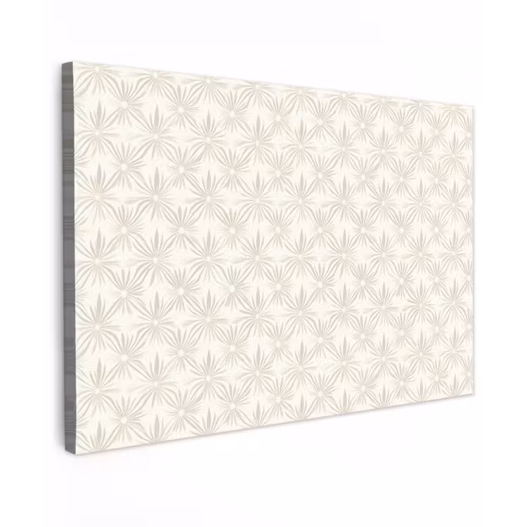 Canvas schilderij - Patroon - Bloemen - Beige — 1