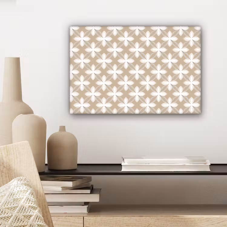 Canvas schilderij - Patroon - Symmetrisch - Beige — 5