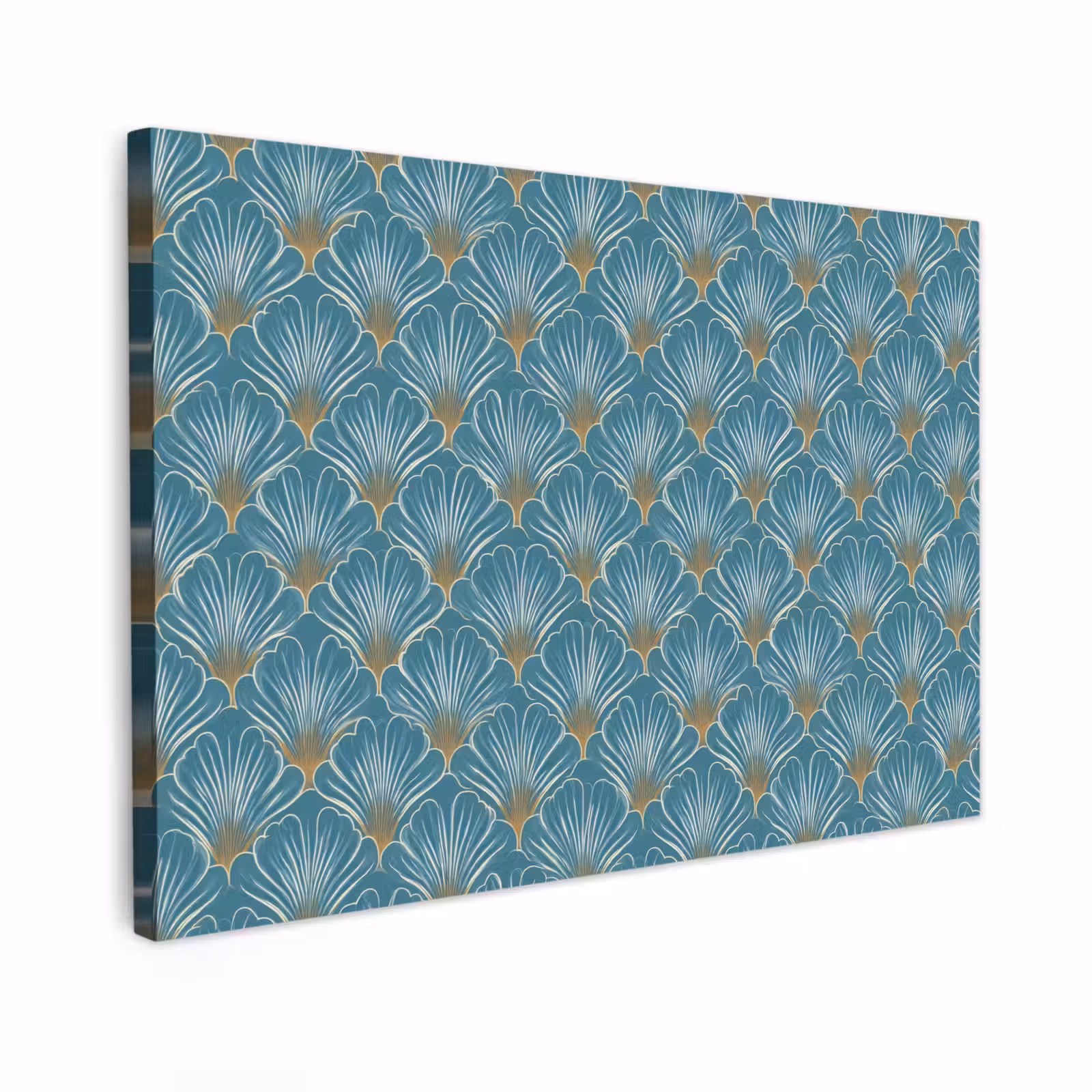Canvas schilderij - Symmetrisch - Patroon - Blauw — 1