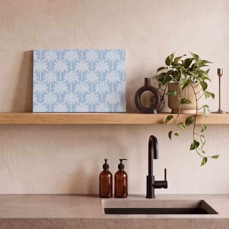Canvas schilderij - Palmboom - Modern - Blauw — 3