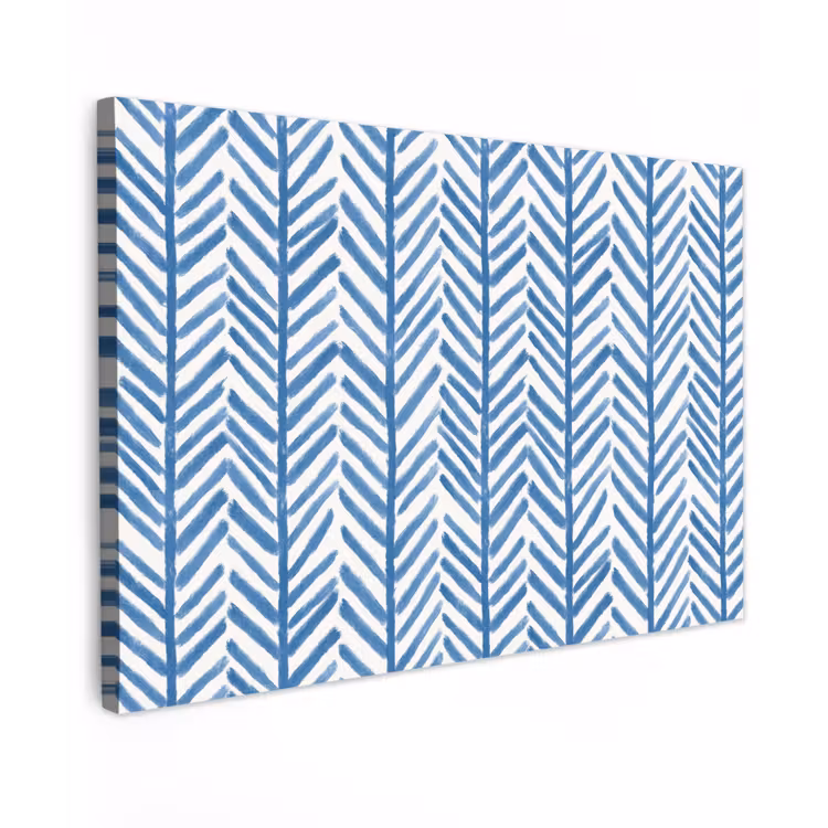 Canvas schilderij - Patroon - Streep - Blauw — 1