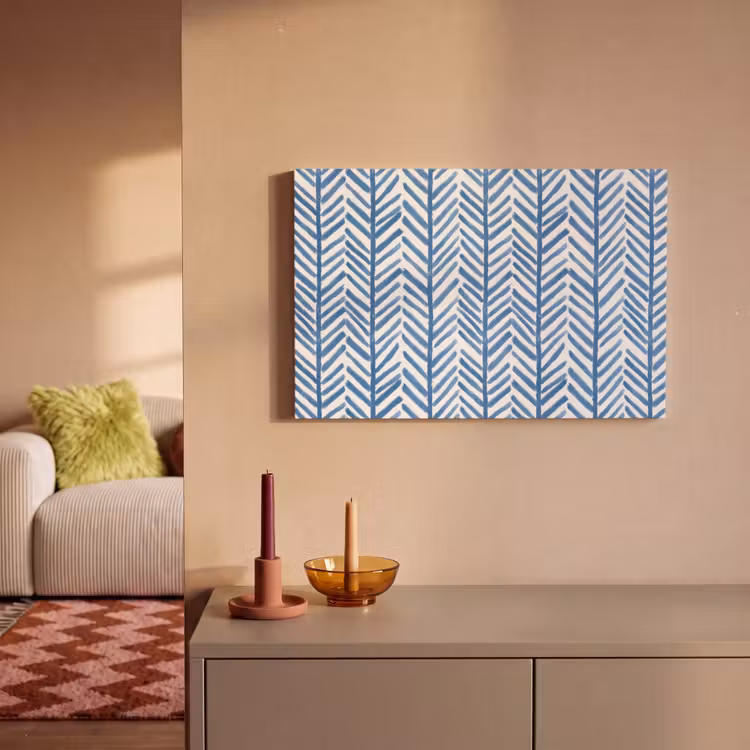 Canvas schilderij - Patroon - Streep - Blauw — 2
