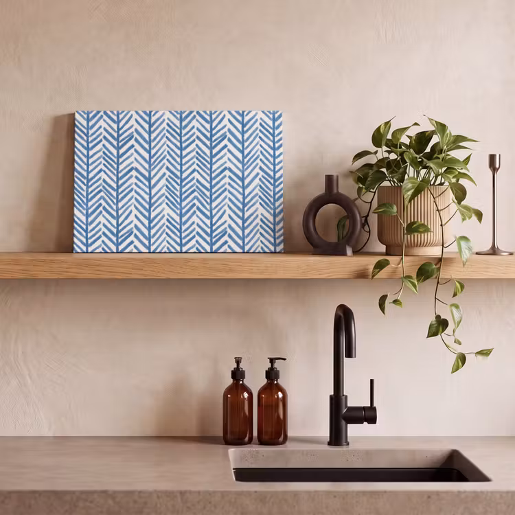 Canvas schilderij - Patroon - Streep - Blauw — 3