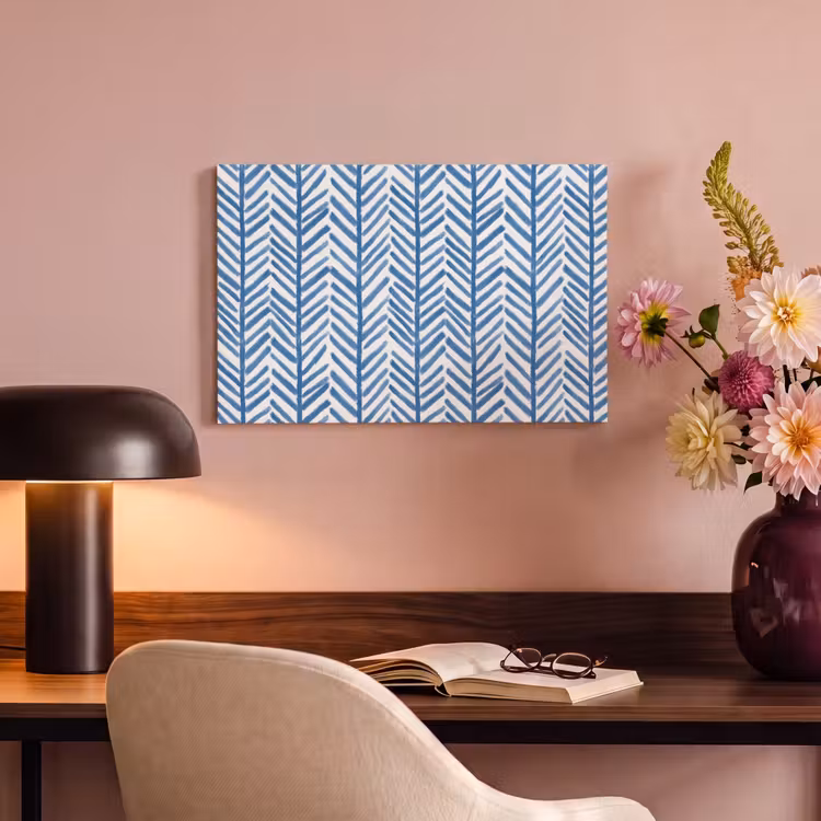 Canvas schilderij - Patroon - Streep - Blauw — 4