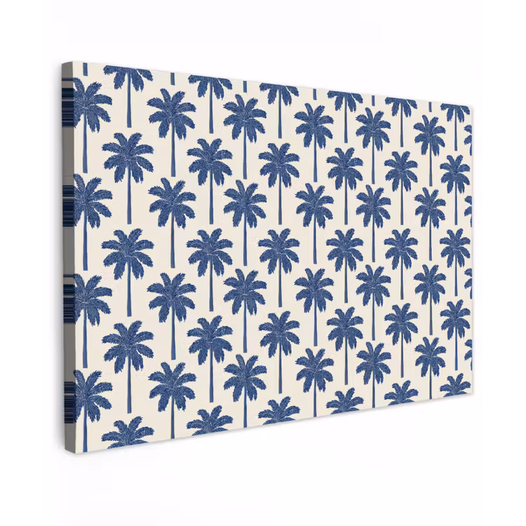 Canvas schilderij - Symmetrisch - Palm - Blauw — 1