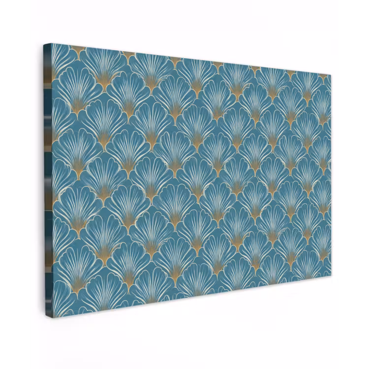 Canvas schilderij - Symmetrisch - Patroon - Blauw — 1