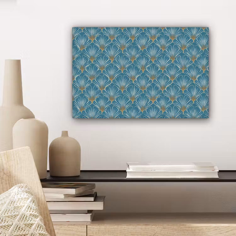 Canvas schilderij - Symmetrisch - Patroon - Blauw — 5