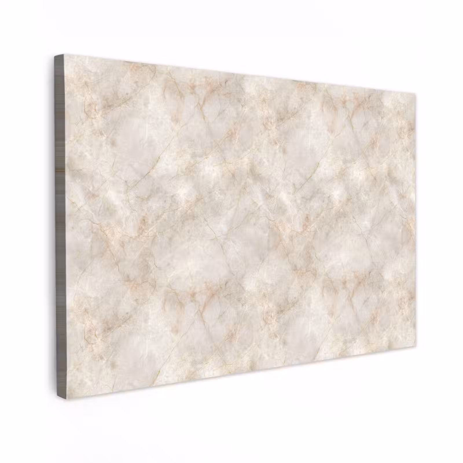 Canvas schilderij - Lichtbeige - Goudbruine Nerven - Marmer — 1