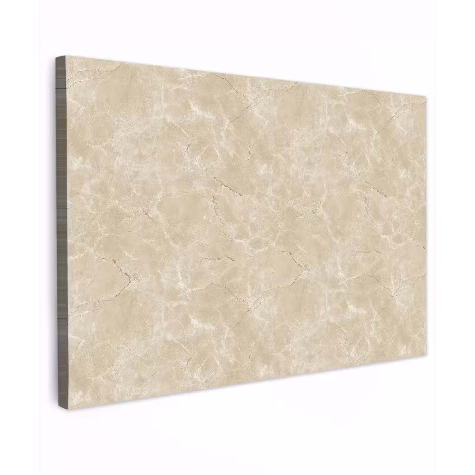Canvas schilderij - Lichtbeige - Marmer - Diffusie adering — 1