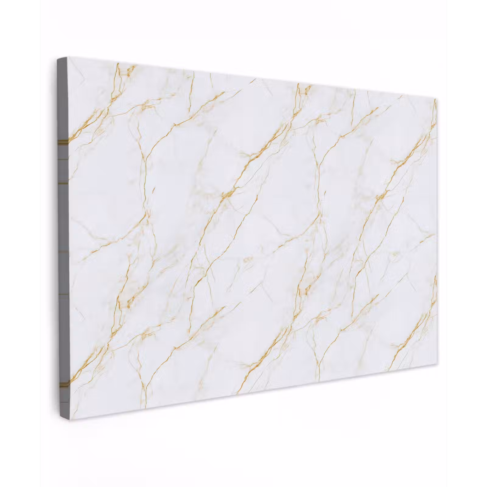 Canvas schilderij - Wit - Marmer - Goud - Luxueus — 1