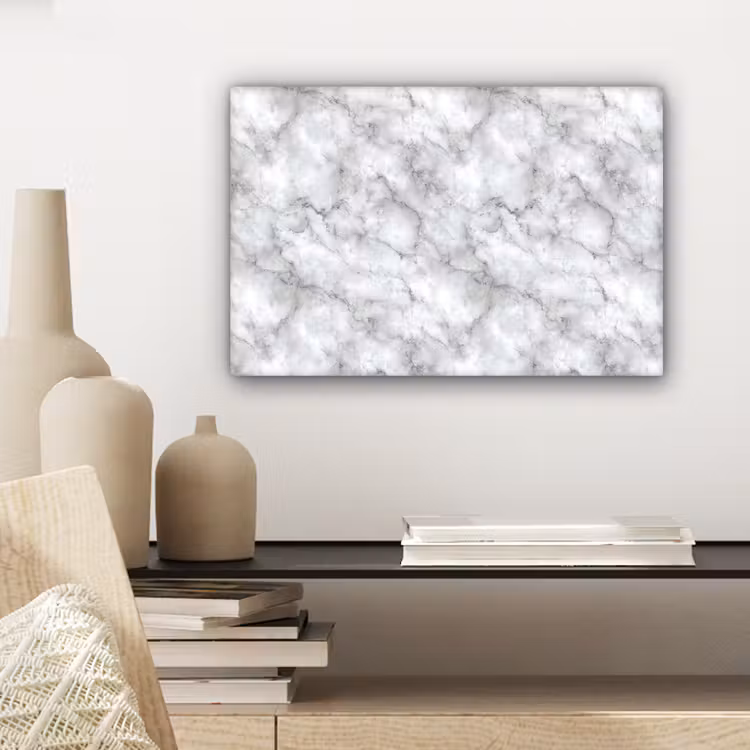 Canvas schilderij - Grijs - Marmer - Klassiek - Aders — 5
