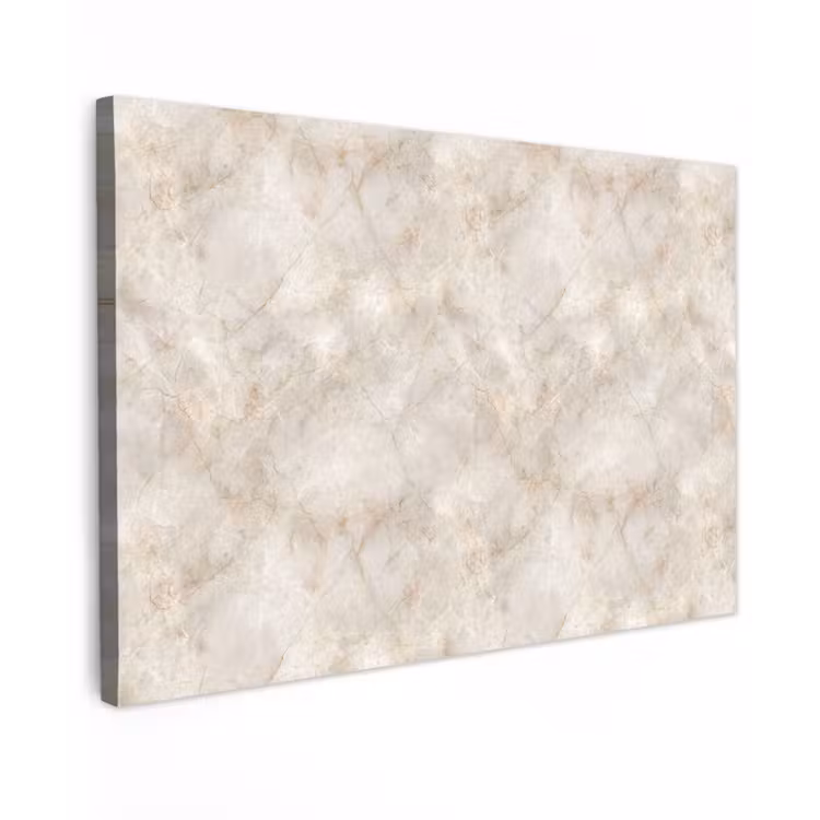 Canvas schilderij - Lichtbeige - Goudbruine Nerven - Marmer — 1