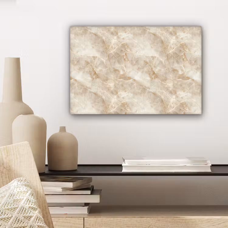 Canvas schilderij - Lichtbeige - Onyx - Subtiel — 5
