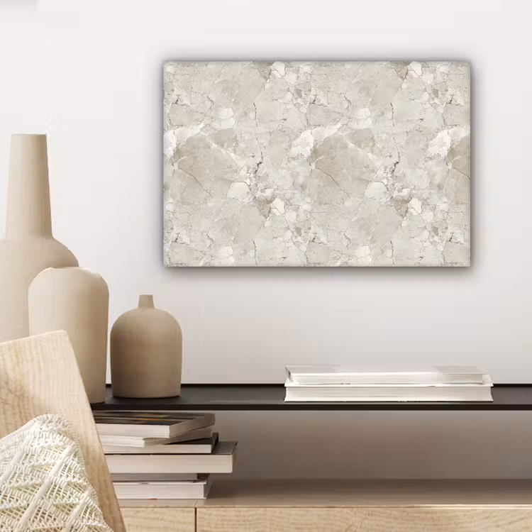 Canvas schilderij - Marmer - Grijs - Aders — 5