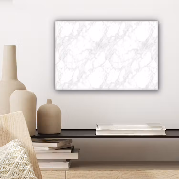 Canvas schilderij - Minimalistisch - Wit - Grijze aders — 5