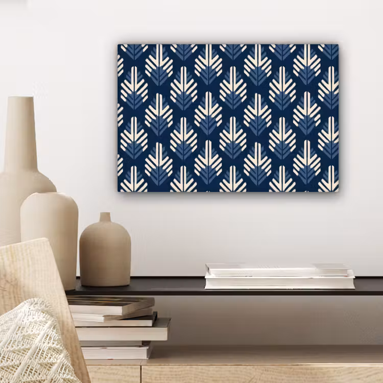 Canvas schilderij - Modern - Patroon - Blauw — 5