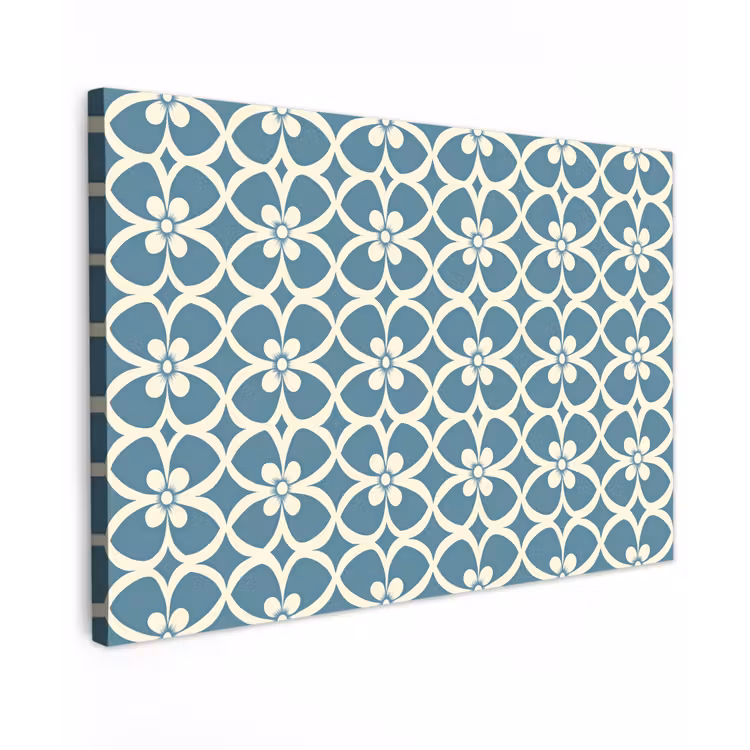 Canvas schilderij - Patroon - Symmetrisch - Blauw — 1