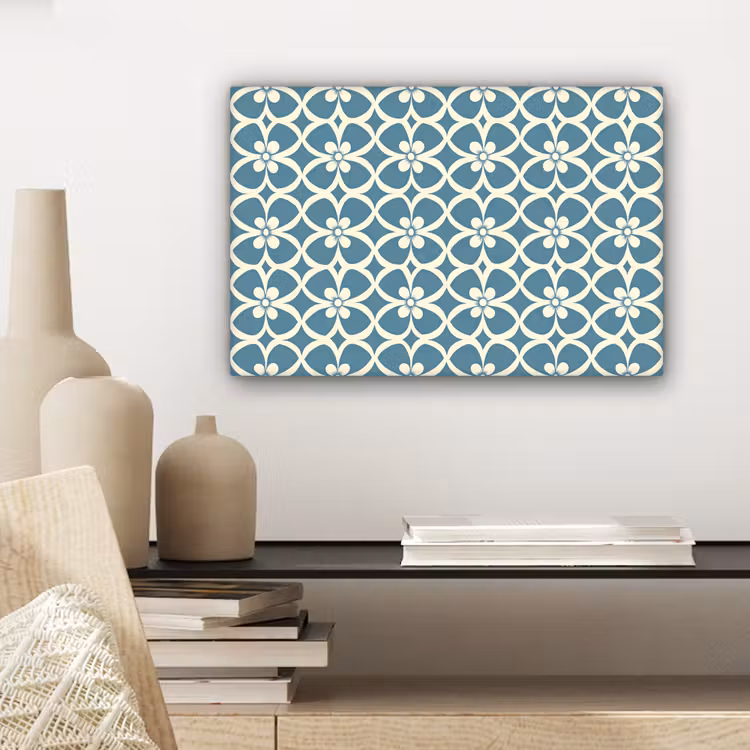 Canvas schilderij - Patroon - Symmetrisch - Blauw — 5