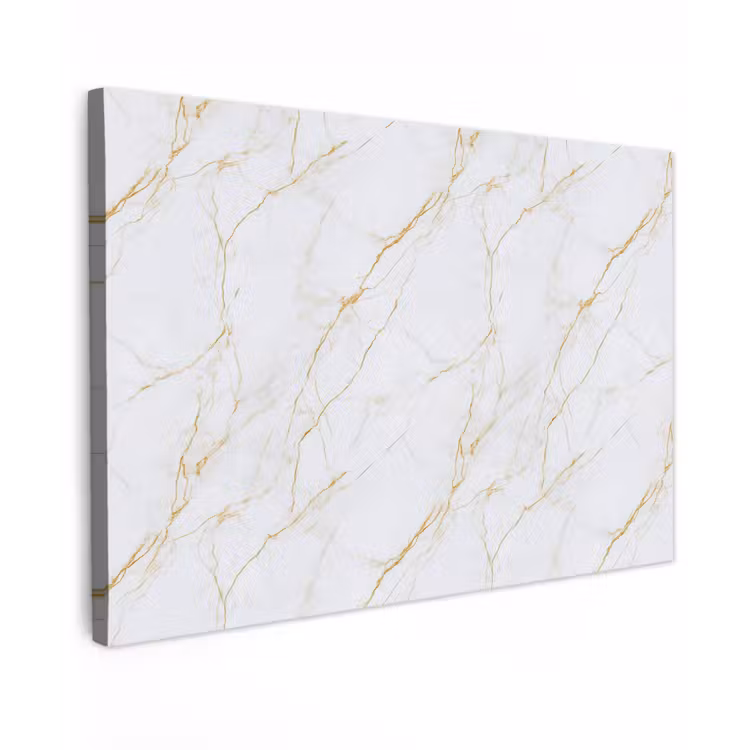 Canvas schilderij - Wit - Marmer - Goud - Luxueus — 1