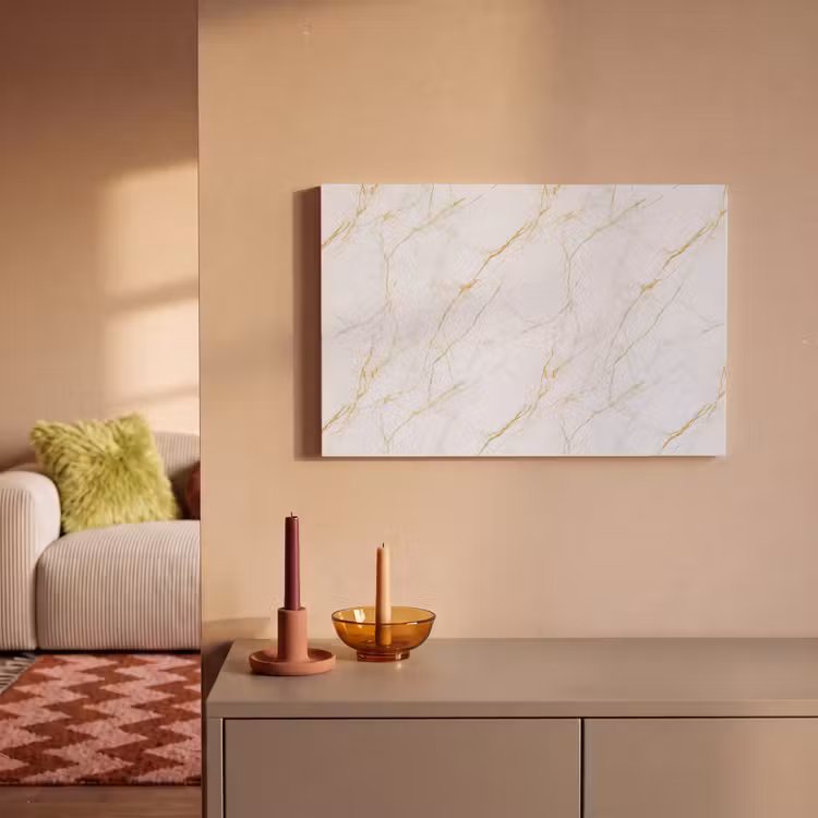 Canvas schilderij - Wit - Marmer - Goud - Luxueus — 2
