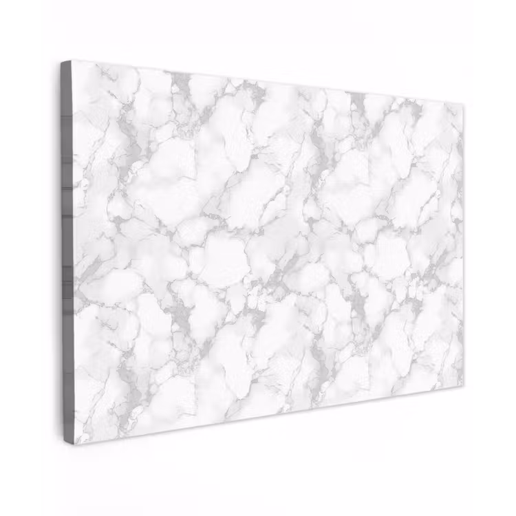 Canvas schilderij - Wit - Marmer - Grijs — 1