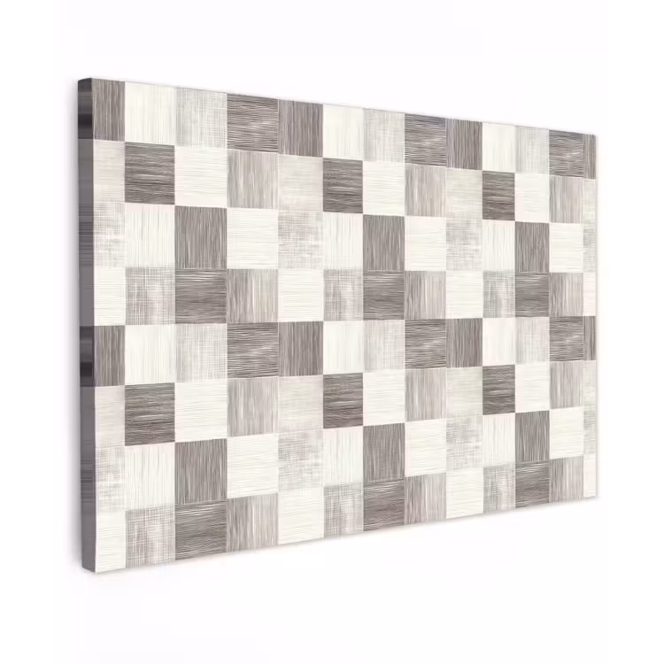 Canvas schilderij - Patroon - Dambord - Houtnerf — 1
