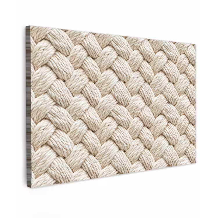 Canvas schilderij - Touw - Gebreid - Beige — 1