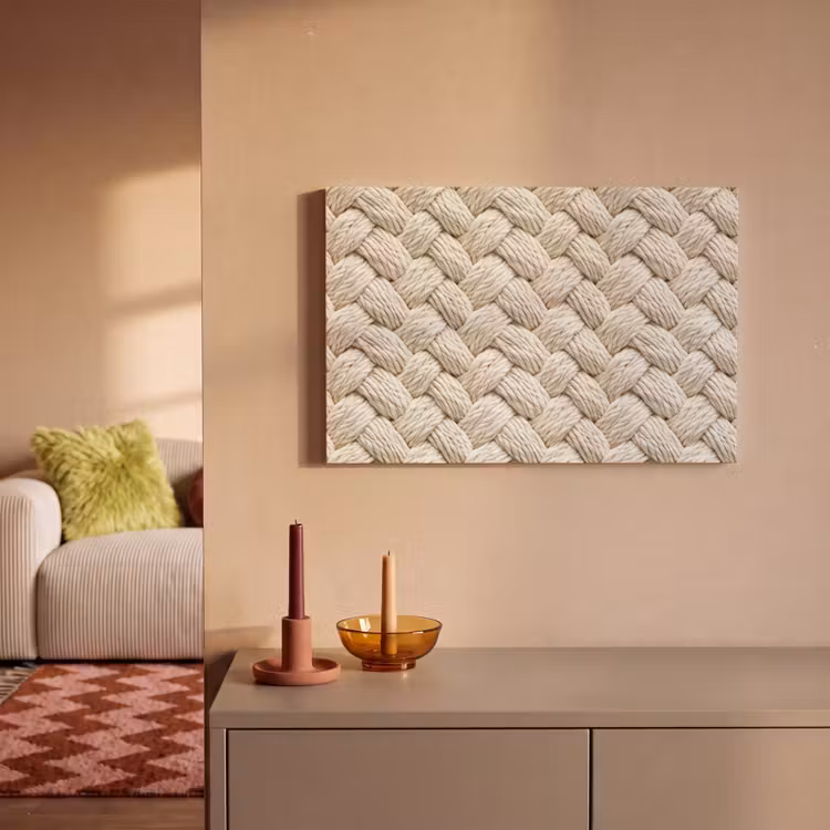 Canvas schilderij - Touw - Gebreid - Beige — 2