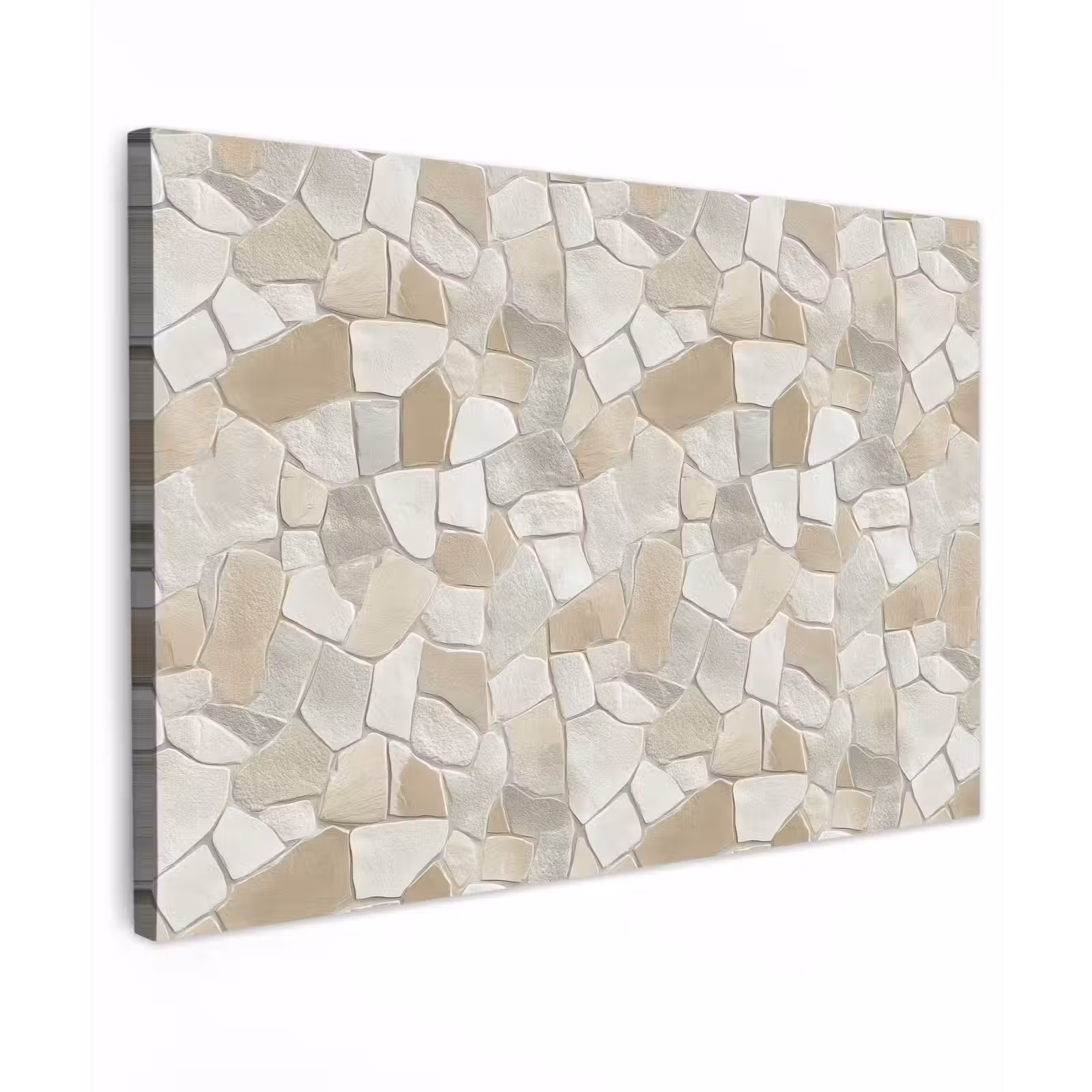 Canvas schilderij - Mozaïek - Stenen - Beige — 1