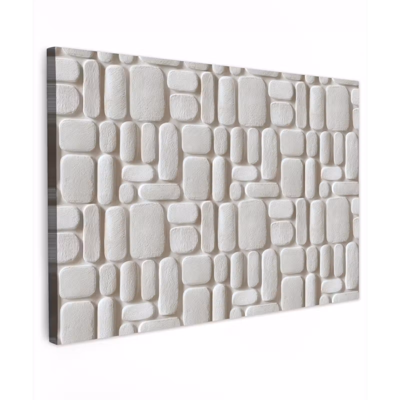 Canvas schilderij - Reliëf - Structuur - Wit — 1