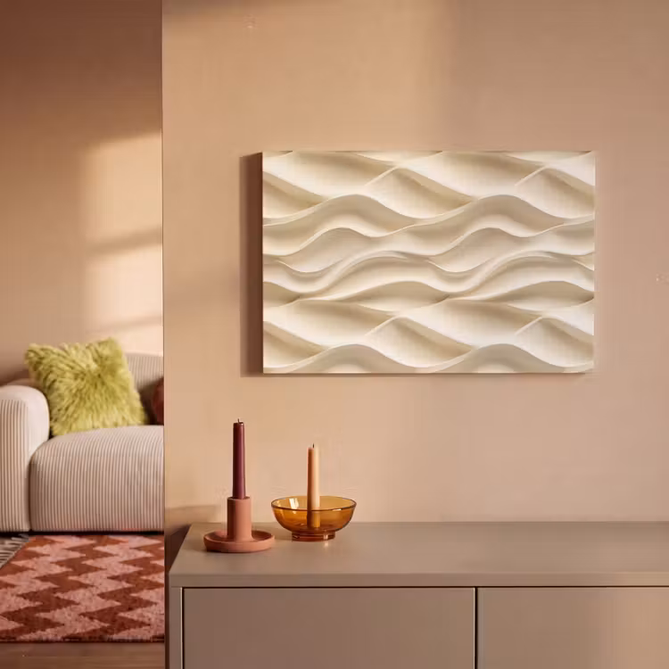 Canvas schilderij - Lijnen - Golvend - Crème — 2