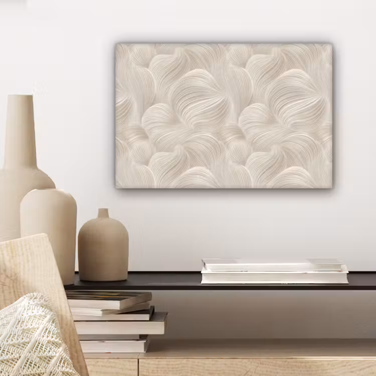 Canvas schilderij - Lijnen - Waaier - Beige — 5