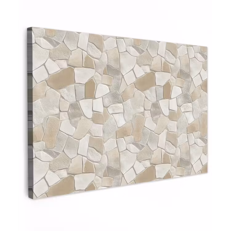 Canvas schilderij - Mozaïek - Stenen - Beige — 1