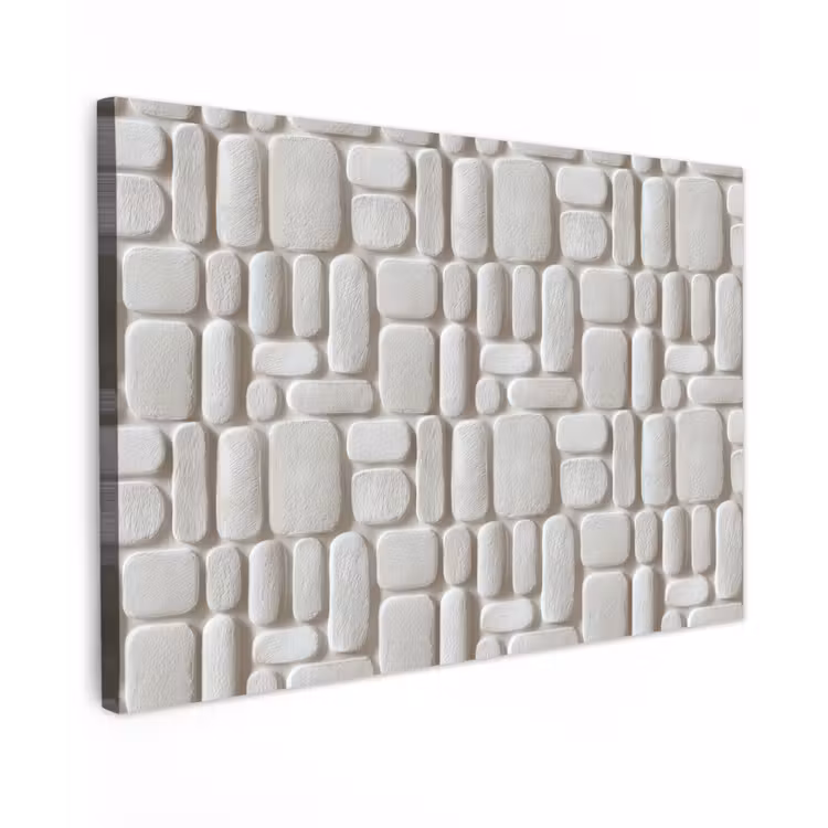 Canvas schilderij - Reliëf - Structuur - Wit — 1