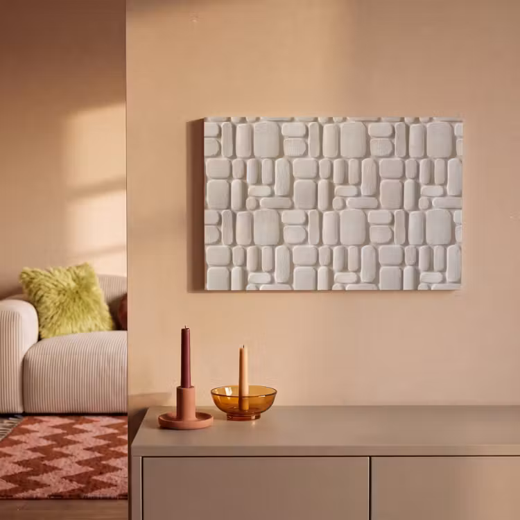 Canvas schilderij - Reliëf - Structuur - Wit — 2