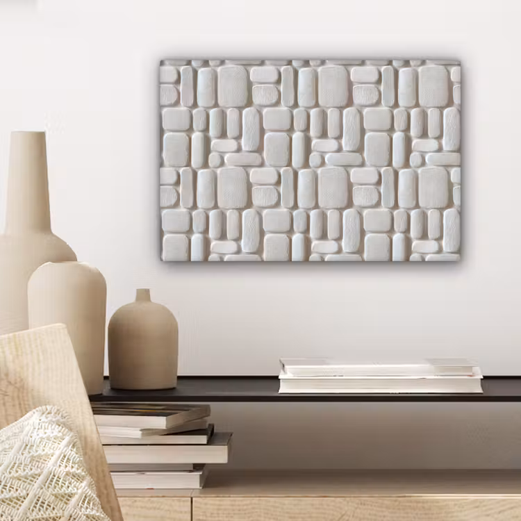 Canvas schilderij - Reliëf - Structuur - Wit — 5
