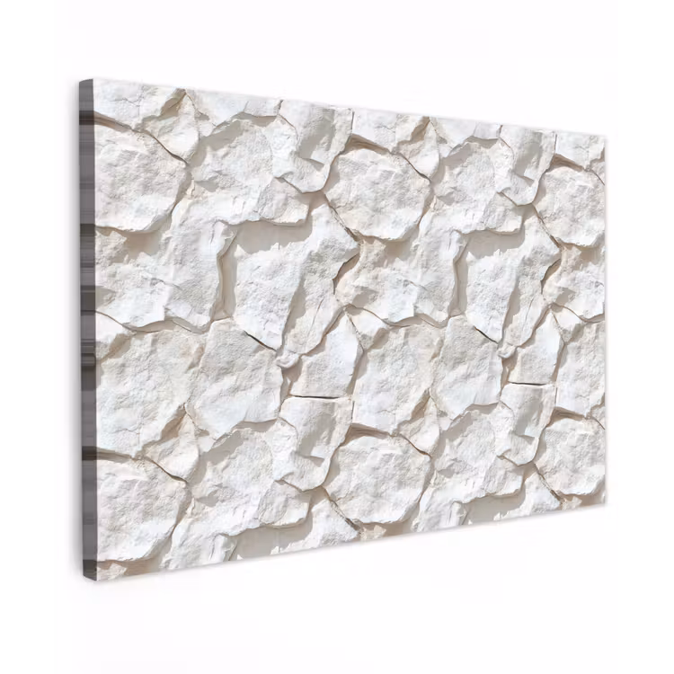 Canvas schilderij - Structuur - Rots - Wit — 1