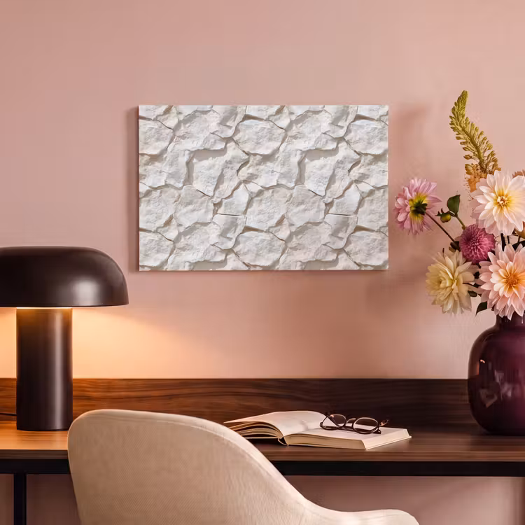 Canvas schilderij - Structuur - Rots - Wit — 4