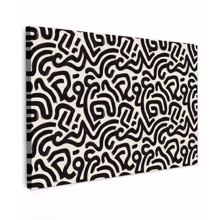 Canvas schilderij - Modern - Abstract - Zwart — 1