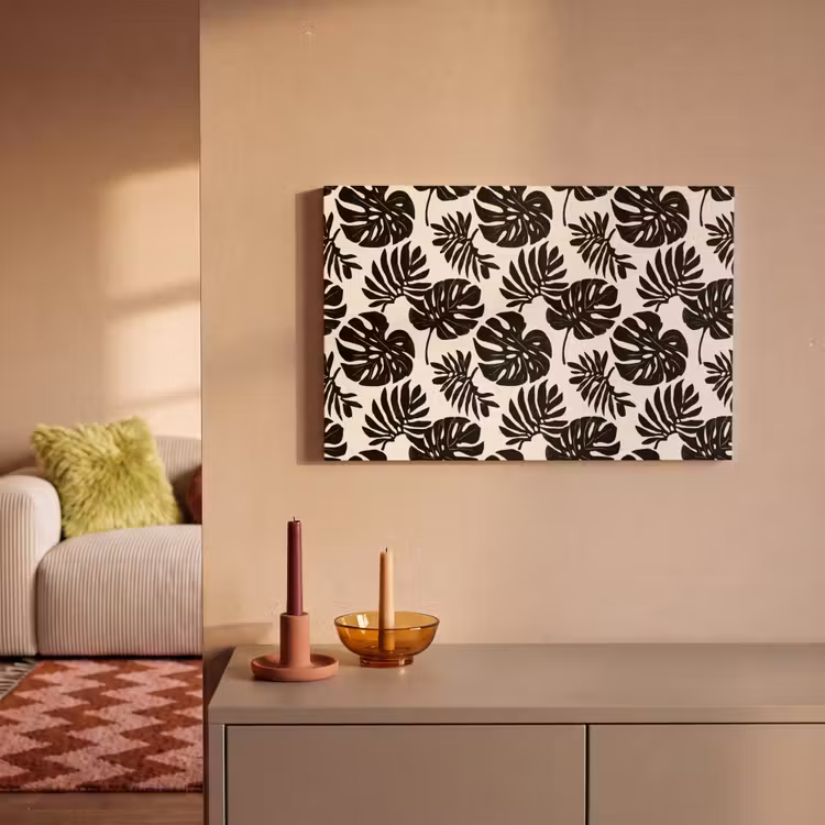 Canvas schilderij - Modern - Monstera - Zwart — 2