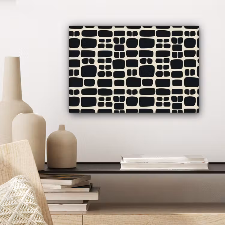 Canvas schilderij - Modern - Organisch - Zwart — 5