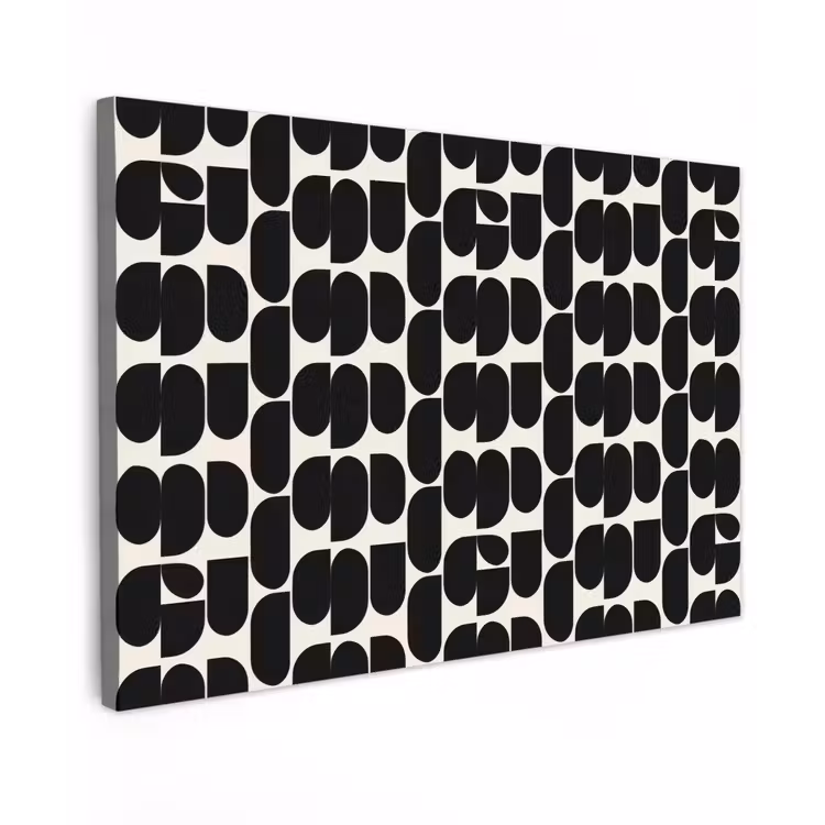 Canvas schilderij - Modern - Patroon - Zwart — 1