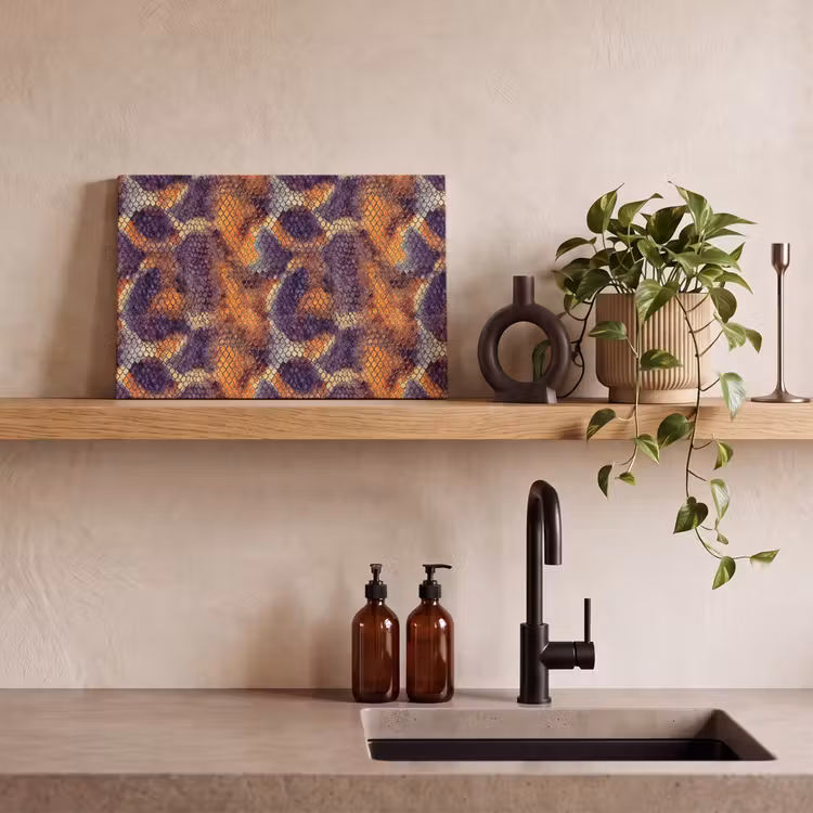Canvas schilderij - Slang - Kleurrijk - Schubben — 3