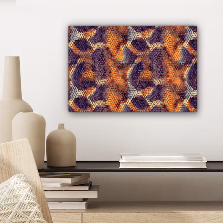 Canvas schilderij - Slang - Kleurrijk - Schubben — 5