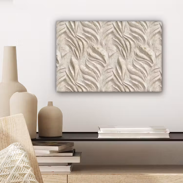 Canvas schilderij - Textuur - Reliëf - Beige — 5