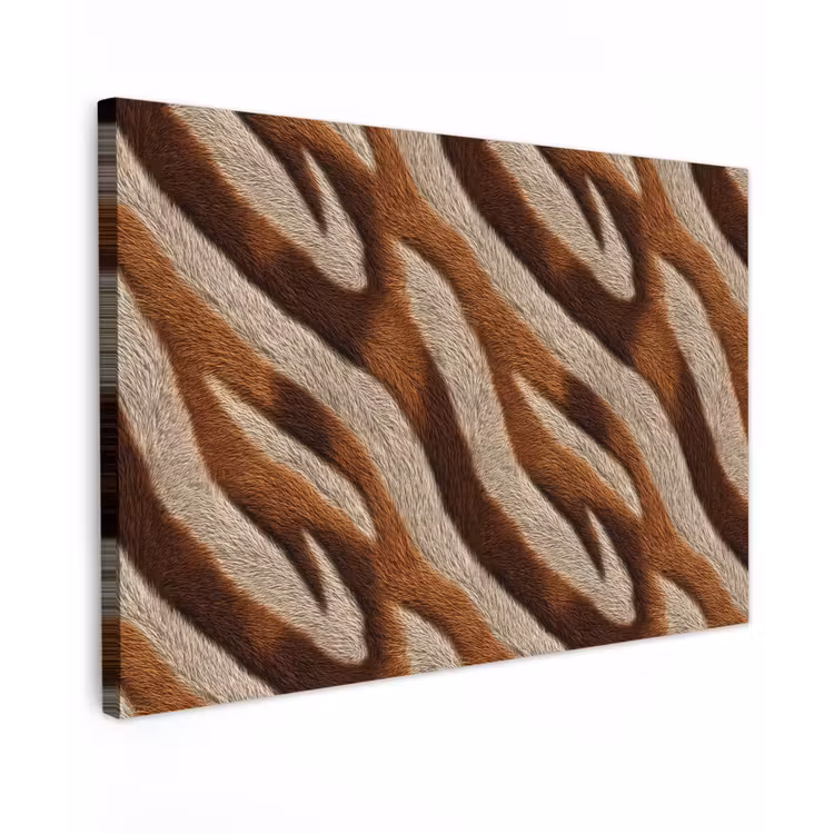 Canvas schilderij - Zebra - Bruin - Patroon — 1