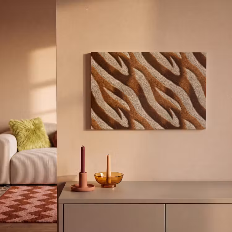 Canvas schilderij - Zebra - Bruin - Patroon — 2